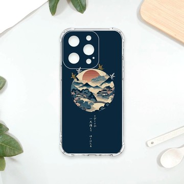 TRON IPhone 15 PRO 圓形復古山水畫系列 四角防摔 軟殼 手機殼