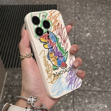✨限時下殺✨塗鴉小恐龍iPhone16promax手機殻蘋果15Plus軟11 12 13防摔14可愛
