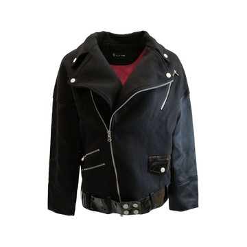 YLZ騎士黑色洋皮外套