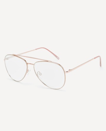 Reaction Kenneth Cole | Metal Rim Unisex Blue Light Glasses in Rose Gold by Kenneth Cole