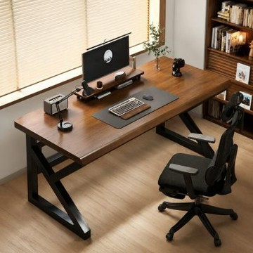 【匠俱】實木電腦桌 120x70x75cm 桌上型電腦桌 電競桌 鋼木工作台 穩固不搖晃 遊戲辦公桌