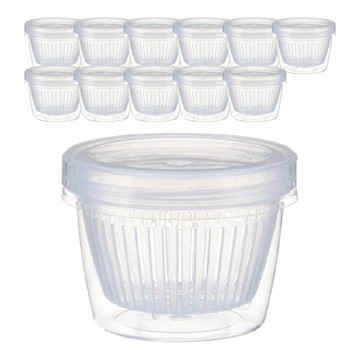 蔥花分裝保鮮盒 聚丙烯PP材質 圓形 分層瀝水設計 小巧輕便  12個