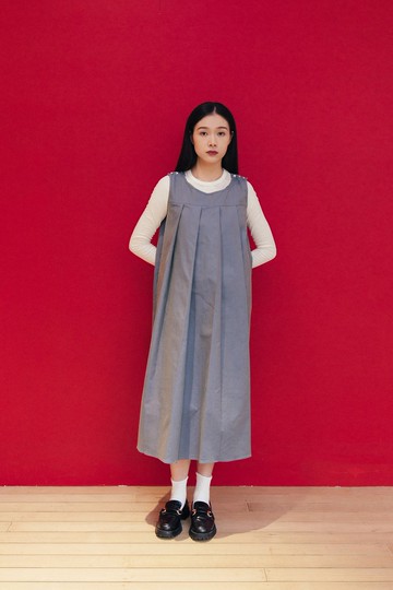 百摺連身裙 Sleeveless Midi Dress