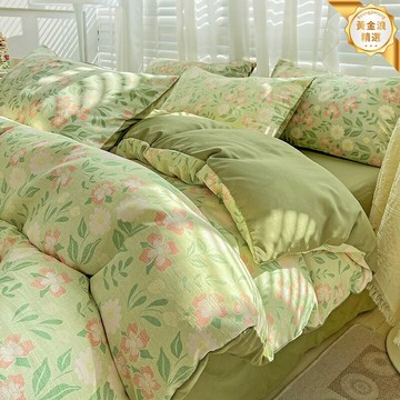 【A類嬰童級】棉麻四件套 床品套件 水洗棉 雙層紗 三件套 被套床單 法式簡約 透氣親膚 送禮自用皆宜