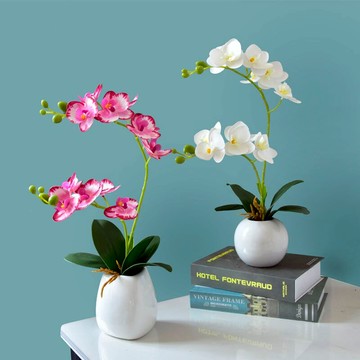 仿真花擺件仿真蝴蝶蘭小盆栽假花客廳桌面玄關花卉綠植擺設裝飾