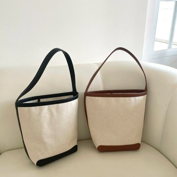 【巴黎精品】現貨+預購 手提包帆布肩背包-韓版水桶包休閒子母包女包包2色a1fp57