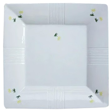 線紋9吋白角皿  22.8 x 2cm  XL07129-21  1個  白色