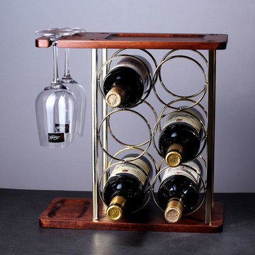 公司貨 免運 歐式實木紅酒架擺件簡約葡萄酒瓶架子酒櫃裝飾品擺件酒瓶架家用 快速發貨