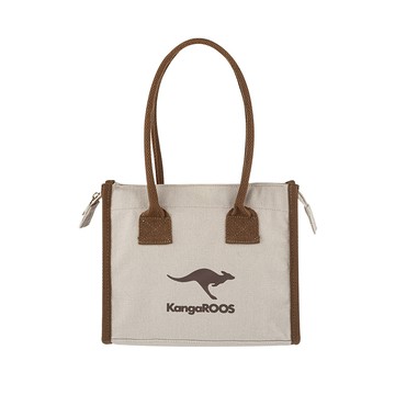 【KangaROOS 美國袋鼠鞋】手提托特包  帆布包 手提包 大容量包 (卡其-KA45151)