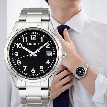 SEIKO 精工 經典簡約太陽能腕錶-39mm黑_SK040 SBPX155J/V157-0DX0D