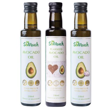 【壽滿趣-Somuch】頂級冷壓初榨酪梨油1+蒜香酪梨油1+亞麻仁酪梨油1(250mlx3)