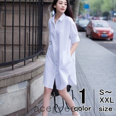 Tシャツ Tシャツ シャツ ブラウス 春夏 レディース チュニックシャツ ロングシャツ 無地 半袖 ホワイト 白 ロング丈 通販 Lineポイント最大get Lineショッピング
