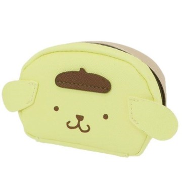【震撼精品百貨】Pom Pom Purin 布丁狗~日本Sanrio三麗鷗 布丁狗皮質雙面拉鍊收納包 (大臉款)*54382