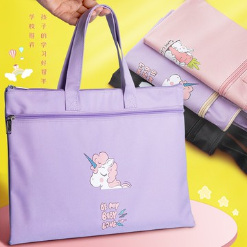 A4加厚手提文件袋大容易卡通學習袋補習包孕檢資料袋防水收納袋定