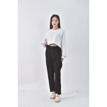 (M) liville高腰寬鬆黑色長褲二手衣