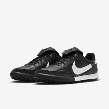 Nike 足球鞋 Premier 3 男鞋 黑 白 皮革 外翻鞋舌 錐形鞋釘 HM0283-001