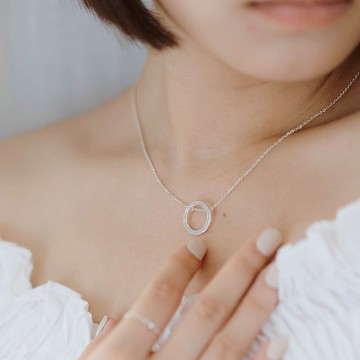 簡約圓圈質感敲打項鍊