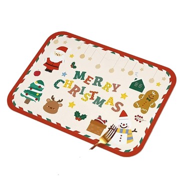 小麥購物 聖誕吸水防滑墊 L098  條紋彩款  1個  40 x 30cm