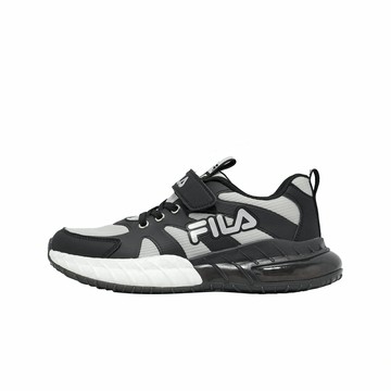 Fila 慢跑鞋 J427A 中大童 小朋友 黑 白 魔鬼氈 運動鞋 2J427A048