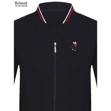 秋季男裝外套拉鏈長袖T恤棒球領棉上衣服開衫衛衣高爾夫夾克運動