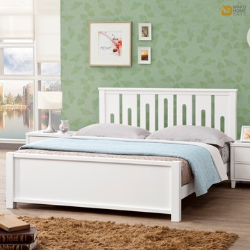 wakuhome 瓦酷家具 marie白色北歐實木6尺雙人床 756-b