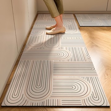 日式條紋廚房珪藻泥吸水地墊  40 x 120cm  流光之境  1個
