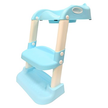 PUKU 藍色企鵝 StepUp摺疊輔助便器  柔軟舒適親膚材質  摺疊收納不佔空間  防滑設計  安心如廁  天藍色  1個