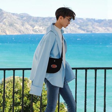 MRCYC 秋季痞帥襯衫男士韓系潮流長袖襯衣青少年休閑寬松百搭外套