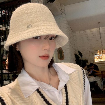 🔥2件9折🍊臺北出貨🍊可開發票法式小香風優雅氣質漁夫帽女秋冬保暖大頭圍顯臉小針織水桶帽子潮