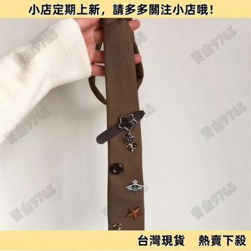 【超值好物】時髦刺繡棕色星星領帶項鍊裝飾領結復古氣質學院風百搭時尚領巾