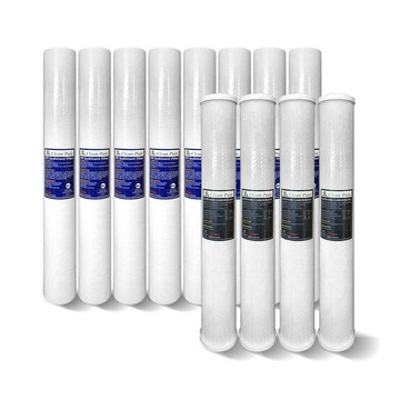 (共12支)CLEAN PURE 20英吋標準型小胖5微米PP濾心8支 20吋小胖活性碳濾心4支 台灣製造 20吋 濾心 大大淨水
