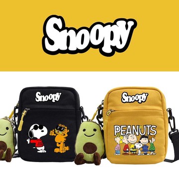 兒童玩具 兒童文具史努比周邊SNOOPY四色帆布包男女學生ins時尚卡通印花單肩斜跨包