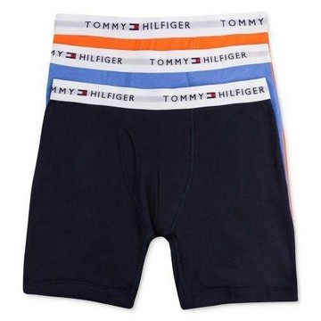 Tommy Hilfiger 2018男時尚橙藍色混搭四角修飾內著3件組