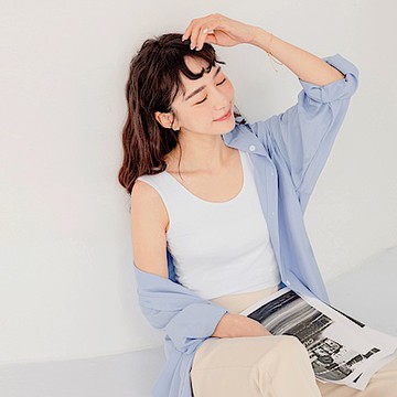 OB嚴選中大尺碼-棉質素色圓領無袖背心《GA403》