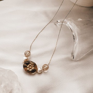 微客製-典雅琉璃淡水珍珠通勤細鍊 // 鈦鋼細鍊