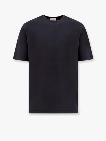Cotton t-shirt with logo embroidery - SAINT LAURENT - gender_Man