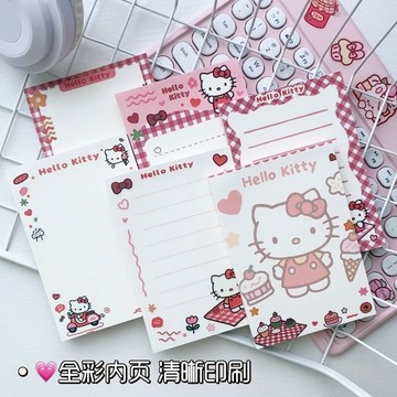 臺灣現/🎀筆記本 記事本凱蒂貓7*10便籤記事本無粘性Kitty貓學生口袋計劃筆記本便攜手帳
