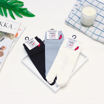TABI-JI奈良足袋襪(分趾襪)-踝襪(25-27公分)-LOGO款(白/灰/黑)