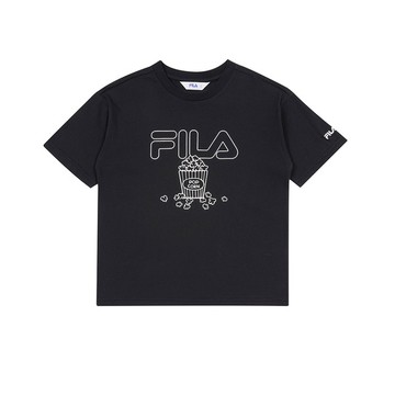 FILA KIDS 童短袖圓領T恤-黑色 1TEA-4400-BK