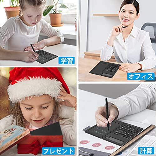 Lefon 電卓付き電子メモ 計算機＆電子メモパッド2in1 電池式 12桁 ワンタッチ消去 オフィス、学生、仕事用 ビジネス用