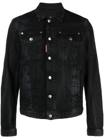 Dsquared2 - buttoned denim jacket - men - Cotton/Spandex/Elastane/Cotton - 54 - Black