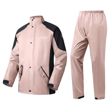 Raincoat 中性款 上衣褲子2件式防漏多功能雨衣  粉色  均碼