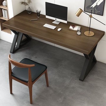 實木雙人電腦桌書桌子出租屋租房家用學習寫字臺老板辦公桌可定制