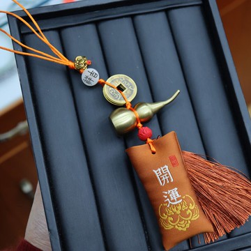黃銅小葫蘆福祿diy手工刺繡檀香包流蘇車掛件飾送男朋友生日禮物