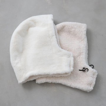 OMABOW 雙面毛絨巴拉克拉法帽Mokomoko 米白