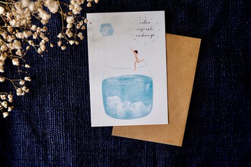 【放鬆一跳】原創手繪明信片