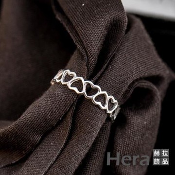 【Hera 赫拉】精鍍銀鏤空愛心開口戒指尾戒關節戒 H111030107