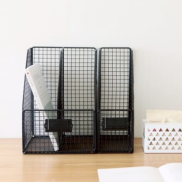 書立鐵藝文件欄 桌面文件架辦公室資料架 文件框文件夾收納盒北歐