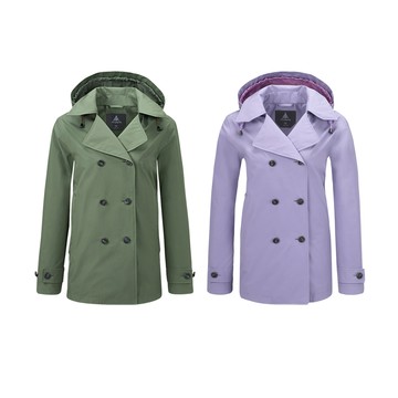 ATUNAS 女款都會休閒GORE-TEX 2L防水透氣單件式風衣外套A1GT2516W薰衣草紫、霧綠