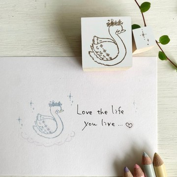 橡皮章【閃閃發光的白天鵝印章 2件組】